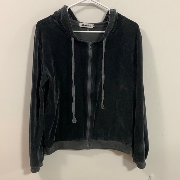 Abollria Velvet feel hooded zip up jacket, size Medium, good condition - Picture 1 of 5